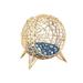 Weaved Cat Bed Elevated Hand-woven Braided Kitten House Condo with Cushion