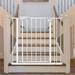 Pefilos 31 Freestanding Dog Gate Extra Wide Pressure Mounted Metal Baby Gate Easy Assembly Pet Safety Gate No Drilling No Tools Required Fits Openings 29.5-32 Inch White