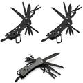 Happon Pack of 3 Folding Pocket Knife Multi-Tool for Outdoor Camping Fishing Hunting Survival (Black)