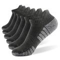 6 Pairs Fitness Ankle Sport Socks Men Women Mesh Breathable Running Outdoor Cycling Travel Socks Dark gray-XL