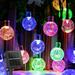 2 Pack Solar String Lights Outdoor Waterproof 30 LED 21 FT Each Crystal Globe Lights with 8 Lighting Modes Fairy Lights for Garden Yard Porch Wedding Party Decor Multicolor