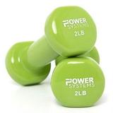 Power Systems Deluxe Vinyl Coated Dumbbell Lime Pair 2 lb