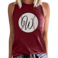 KI-8jcuD Summer Loose T-Shirt Women Women S Baseball Print Sleeveless Vest Summer Three Color T Shirt Womens Running Clothes Long Sleeve Cotton Shirts RedM