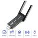 WiFi Network Card 2.4GHz/5GHz Dual Band High-speed Anti-interference Stable Signal 2 High Gain Antennas Wireless Connection 1800Mbps USB3.0 WiFi6 Wireless Network Adapter for PC