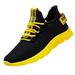 CBGELRT Shoes for Men Fashion Men s Sneakers Black Tennis Shoes Men New Men s Flying Weaving Le Running Shoes Tourist Shoes Leisure Sports Shoes Male Yellow 39