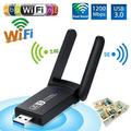 AC1200 USB WiFi Adapter for PC Wireless Network Adapter for Desktop with Dual Band 2.4G/5G High Gain Antenna USB3.0 WiFi Dongle Supports Windows 11/10/8.1/8/7/XP Mac OS 10.9-10.14