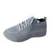 KaLI_store Slip On Shoes Women Women s Walking Shoes Slip-on Air Cushion Sneaker Lightweight Breathable Running Shoe Grey 7.5