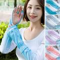 Summer Sleeves Wraps Breathable Quick Dry Sweat Absorption Sunshade Full Sleeves Anti-UV Bunny Embroidery Thin Arm Protection Riding Outdoor Arm Sleeves Camping Stuff