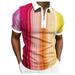 Men s Striped Short Sleeve Polo Shirts Slim Fit Big and Tall Golf T Shirt Fashion Contrast Color Retro Summer Beach Tops