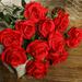 12 Pcs Red Artificial Rose Flowers Realistic Blossom Fake Roses with Long Stems Single Silk Roses Flower Bouquet Arrangement for Valentine s Day Wedding Bridal Shower Party Home Table