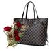 Zintvvd Bags For Women Mothers Day Gift Tote Bags Shoulder Bags Designer Handbags With Artificial Flowers For Her Mom Daughter Brown