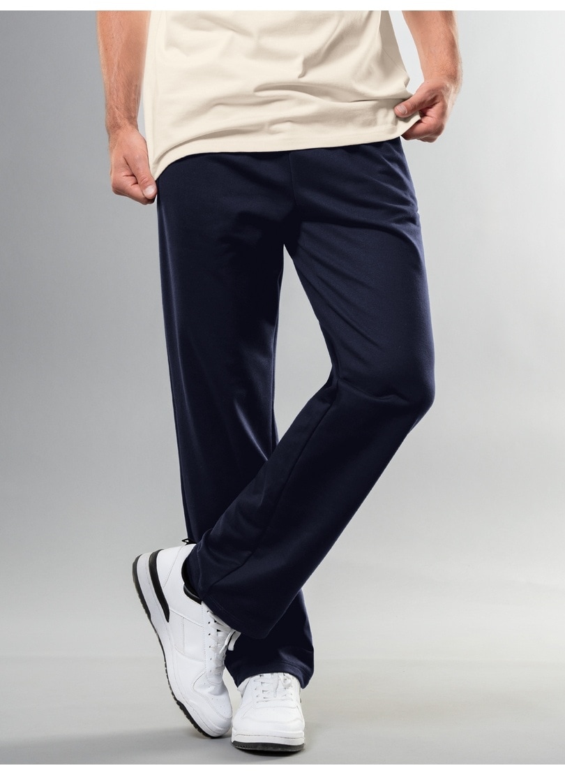 Sweathose TRIGEMA "TRIGEMA Freizeithose aus Sweat-Qualität", Herren, Gr. 4XL, US-Größen, blau (navy), 70% Baumwolle, 30% Polyester, Hosen Sweathose