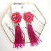 Kate Spade Jewelry | Kate Spade Rosy Posie Chandelier Earrings Pink Hawaii Floral Beaded Tassel | Color: Pink | Size: Os