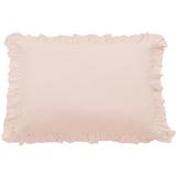 One Allium Way® Dighton Washed Linen Ruffled Romantic Farmhouse 27x39 inch Dutch Euro Pillow Down/Feather/Linen in Pink | 39 H x 27 W in | Wayfair