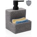 menggutong Soap Dispenser Resin in Black/Gray | 6.8 H x 4.5 W x 4.2 D in | Wayfair 284289WDXJ40Q36CM2