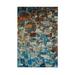 Blue/Brown 79 x 39 x 0.31 in Area Rug - East Urban Home Leif Abstract Machine Woven Area Rug in Blue/Brown/Beige | 79 H x 39 W x 0.31 D in | Wayfair