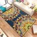 Blue/Yellow Rectangle 5'3" x 7'7" Area Rug - East Urban Home Rectangle Issac Oriental Machine Made Flatweave Area Rug in Yellow/Blue | Wayfair