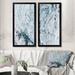 Ivy Bronx Light Blue Abstract Paint Strokes - 2 Piece Drawing Print Set on Canvas Metal in Blue/Gray/White | 40 H x 40 W x 1 D in | Wayfair