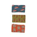 Dovecove Keiper Cotton Zip Pouch w/ Sea Life Illustrations 3 Piece Reusable Food Storage Bags Set in Blue/Green/Red | 0.5 H x 7 W x 4 D in | Wayfair