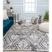 Gray 84 x 61 x 1 in Area Rug - Foundry Select Gianna Bohemian Charcoal Diamond Area Rug Polyester/Microfiber | 84 H x 61 W x 1 D in | Wayfair