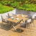 Bayou Breeze Alela Rectangular 4 - Person 63" Long Outdoor Dining Set w/ Cushions Wood in Brown/Gray | 63 W x 30.3 D in | Wayfair