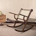 Bayou Breeze Ahu Rocking Chair Wood/Wicker/Rattan/Solid Wood in Brown | 32.68 H x 28.35 W x 43.31 D in | Wayfair 242824EB2CF04E1B81481CB84E36C82A
