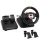 Yctze Driving Force Racing Wheel, 5 in 1 with Pedal 180 Dee Racing Wheel Pedals Shifter Vibration PC Steering Wheel for Red Stripe