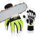 Vgo... Chainsaw Gloves 12-Layer Protection on Both Hands, Safety Foresty Work Gloves with Touchscreen in Goat Leather(L,1 pair)