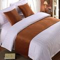 Hotel Bed Runner and Cushion Set Optional Soft Flannel Bed Scarves Quilted Bed Throw Cover Solid Color Velvet Bed End Towel for Queen Double Single King Size Bed,50 * 240cm Orange