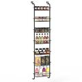 YBING 7-Tier Over The Door Organizer, Cabinet Door Organization Storage Rack, Hanging Spice Rack w/ 7 Detachable Baskets for Kitchen, Bathroom, Closet, Spice Can Storage Rack, Black (R01-LT-K121)