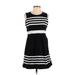 J.Crew Factory Store Casual Dress - A-Line Crew Neck Sleeveless: Black Color Block Dresses - Women's Size 2X-Small