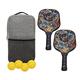 Set, Pickleball Racquets with 2 Rackets 4 Balls Fiberglass Rackets, and Carry Bag Professional Portable