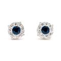 Diamond Sapphire 18K Cluster Earrings 12826-8034