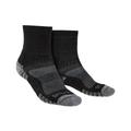 Bridgedale - Mens Hiking Lightweight Merino Socks - Black / Silver Merino Wool - Size UK 9-11