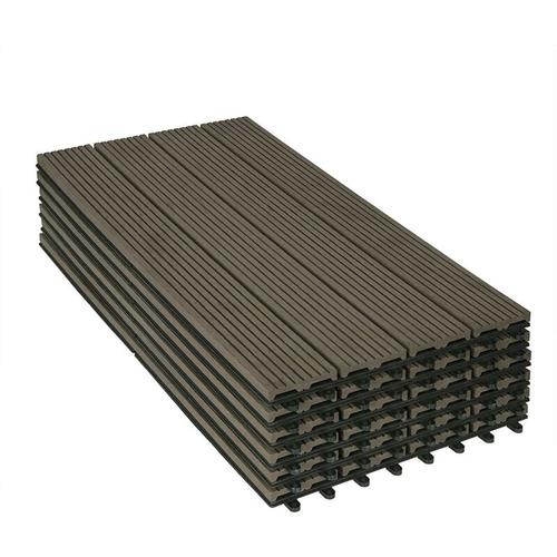 Woltu – wpc Terrassenfliesen Terrassendielen Holz-Optik 30x60cm, Fliese Bodenfliese Klickfliese mit