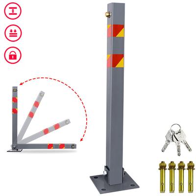 Aufun - Klappbar Parkplatzsperre mit 3 Schlüssel & Reflexstreifen, Parkpfosten Absperrpfosten, für Image
