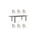Set tavolo con 6 sedie in aluminio da esterno giardino tortora 38604/1