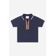 Burberry Kids Baby Boys Cotton Icon Stripe Front Zip Polo Shirt Size 12 Mths