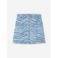 KENZO KIDS Girls Tiger Striped Denim Skirt In Blue Size 14 Yrs