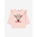 KENZO KIDS Baby Girls Organic Cotton Long Sleeve Giraffe T-shirt Size 18 Mths