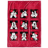 Disney Mickey Mouse Expressions Silk Touch Throw Blanket Microfiber/Fleece/ in Red | 70 H x 50 W in | Wayfair JF42458