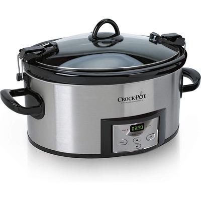 Carry Programmable Slow Cooker with Digital Timer, Stainless Steel