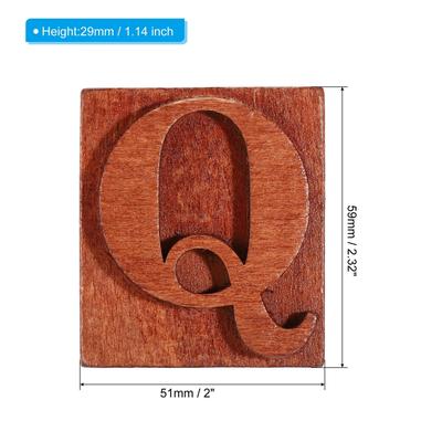 Letter Stamps Wood Rubber Stamp Character A-Z Vintage Alphabet Stamps - Brown