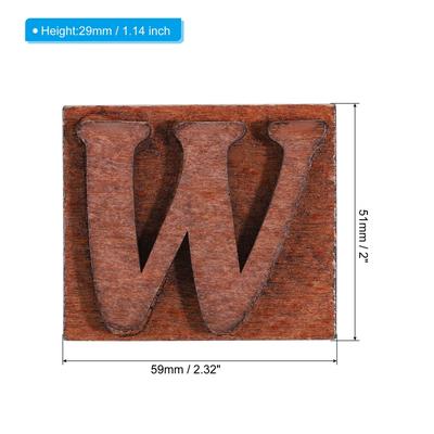 Letter Stamps Wood Rubber Stamp Character A-Z Vintage Alphabet Stamps - Brown