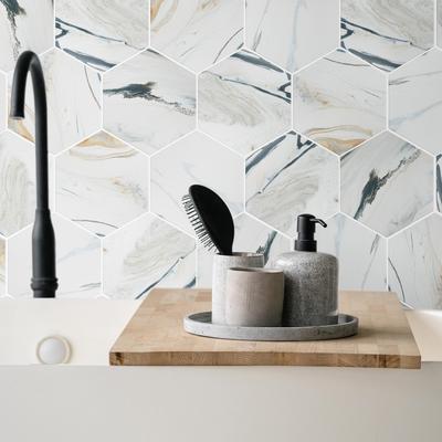 Merola Tile Marmaris Hex Sunset 8-5/8" x 9-7/8" Porcelain Floor and Wall Tile