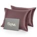 Bare Home Soft Poly Pillowcase Set Microfiber/Polyester/Silk/Satin in Brown | Standard | Wayfair 840105729396