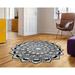 Black/Gray Novelty 2'7" x 2'7" Area Rug - East Urban Home Novelty Weibelc Floral Machine Woven Polyester Area Rug in Gray/Black Polyester | Wayfair