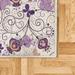 Gray/Indigo 60 x 29 x 1.18 in Area Rug - Charlton Home® Runner Chaudry Floral Machine Woven Area Rug in Purple/Beige/Gray | Wayfair