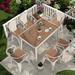Williston Forge Hardo Rectangular 6 - Person 55.12" Long Outdoor Dining Set Wood/Plastic in White | 55.12 W x 27.56 D in | Wayfair