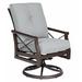 Woodard Andover Swivel Patio Chair w/ Cushions, Leather in Gray | Wayfair 510472-70-26T
